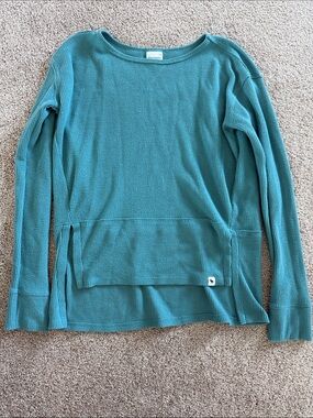 abercrombie kids Teal Long-Sleeve Waffle-Knit Top